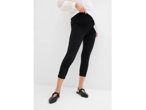 B.P.C legginsy 3/4 ciążowe czarne bawełniane rybaczki ^40/42