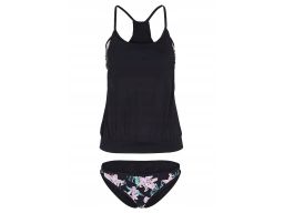 B.P.C tankini oversize czarne ze wzorem kwiatowym ^44