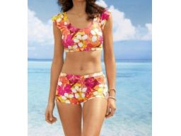 B.P.C bikini bustier w kwiaty z szortami 38