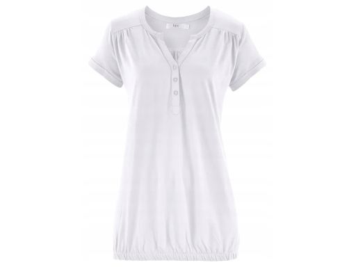 B.P.C t-shirt biały z guzikami 36/38.