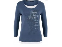 B.P.C bluzka 2w1 indigo z nadrukiem 48/50.