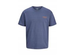 JJ REBEL t-shirt męski indigo z nadrukiem M.