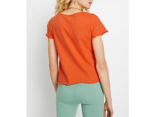 B.P.C t-shirt pomarańczowy z białym napisem 44/46.