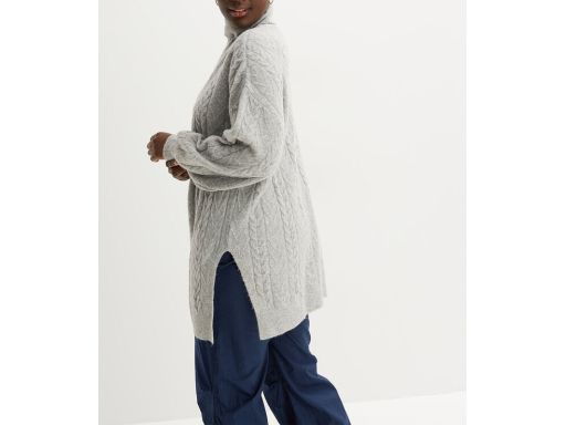 B.P.C sweter z golfem w warkocze szary 40/42.