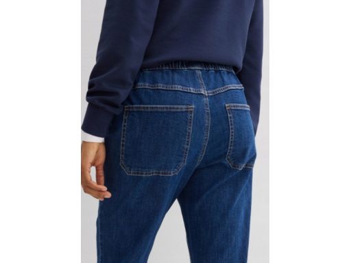B.P.C spodnie bootcut ciemny jeans z gumką w pasie 48.