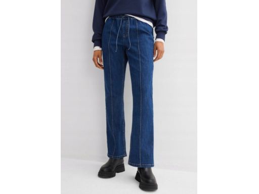 B.P.C spodnie bootcut ciemny jeans z gumką w pasie 48.