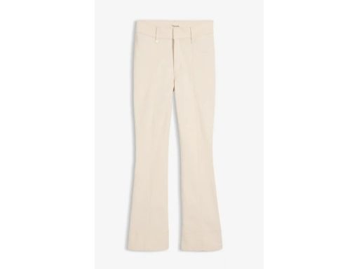 B.P.C spodnie bootcut beżowe w optyce lnu z wysokim stanem 44.