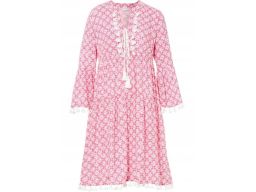 B.P.C sukienka tunikowa we wzory z frędzlami boho różowa r.36