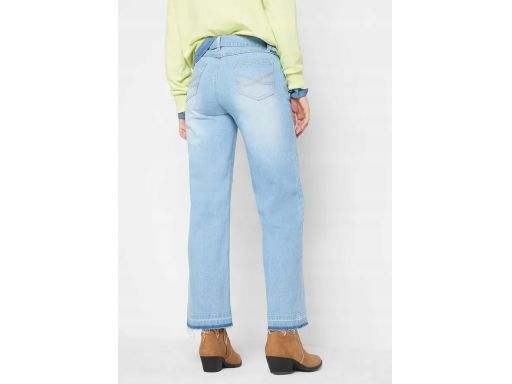 B.P.C spodnie damskie jeans szerokie nogawki postrzępione ^44