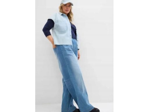 B.P.C jeansy damskie z szerokimi nogawkami gumka w pasie 48.