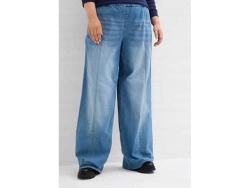 B.P.C jeansy damskie z szerokimi nogawkami gumka w pasie 48.