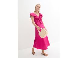 B.P.C sukienka różowa maxi z falbanką r.48