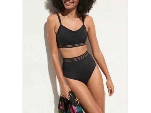 B.P.C czarne bikini bustier figi wysoki stan ^40