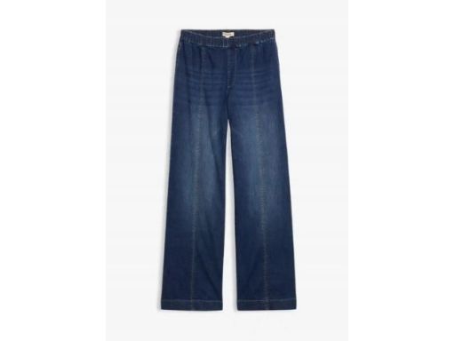 B.P.C ciemne jeansy damskie z szerokimi nogawkami gumka w pasie 48.