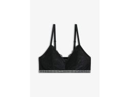 B.P.C biustonosz bustier koronkowy czarny ze sztrasami 44/46.