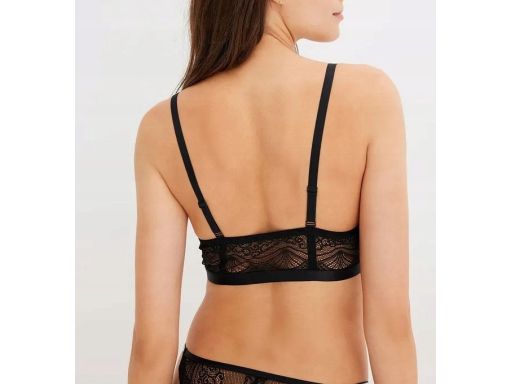 B.P.C biustonosz bustier koronkowy czarny ze sztrasami 44/46.