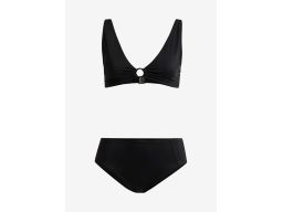 B.P.C bikini czarne trójkątne miseczki z figami r.38