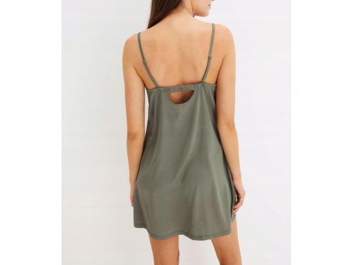 B.P.C koszula nocna z koronką satynowa khaki 40/42.