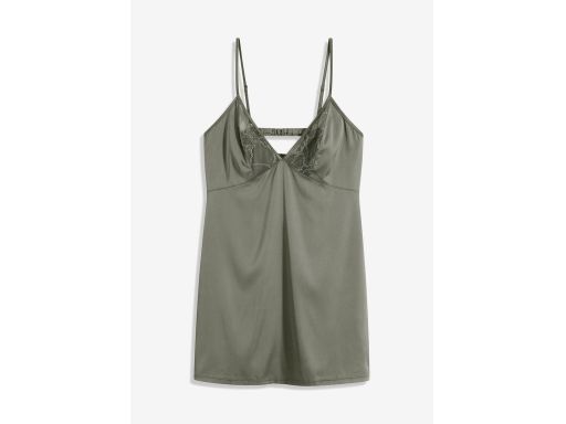 B.P.C koszula nocna z koronką satynowa khaki 40/42.