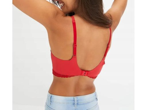 B.P.C. biustonosz bralette Feel Comfort czerwony z koronką ^44/46