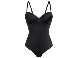 B.P.C. body na fiszbinach czarne z połyskującego materiału r.85C