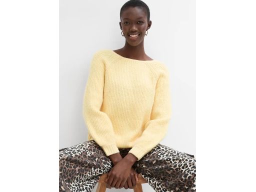 B.P.C sweter żółty z uroczymi kokardkami na plecach r.40/42