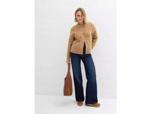 B.P.C sweter rozpinany camelowy gruby r.44/46