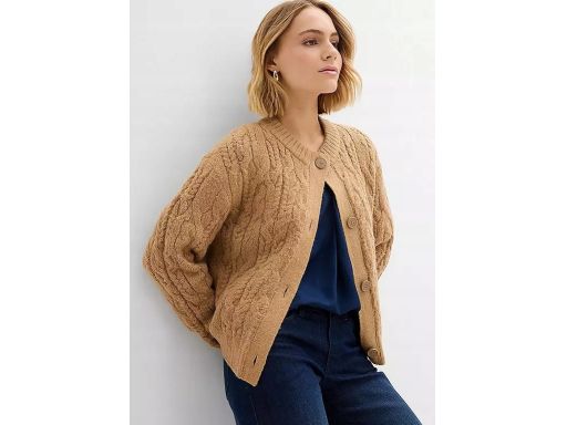 B.P.C sweter rozpinany camelowy gruby r.44/46