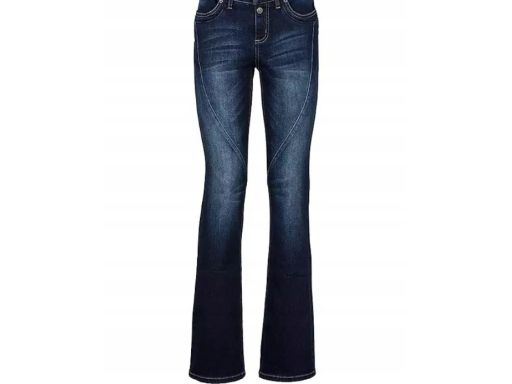 B.P.C spodnie bootcut ciemny jeans z przeszyciami 44.