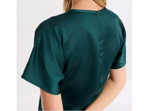 B.P.C zielona sukienka satynowa midi r.48