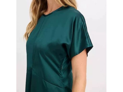 B.P.C zielona sukienka satynowa midi r.48