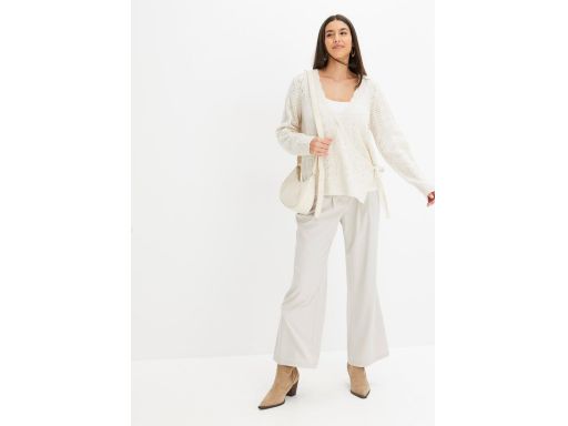 B.P.C sweter kopertowy ażurowy beżowy ^40/42
