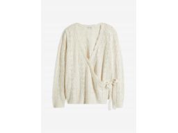 B.P.C sweter kopertowy ażurowy beżowy ^40/42