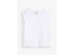 B.P.C t-shirt damski biały bez rękawów z dekoltem w serek 44/46.