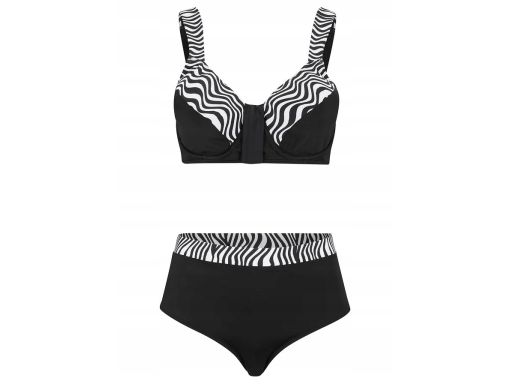 B.P.C bikini minimizer czarny wzór zebry z figami r.46 (90D)