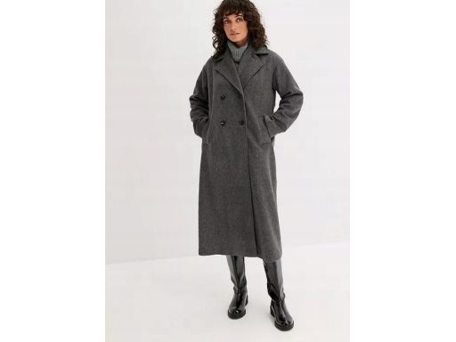 B.P.C płaszcz dwurzędowy prosty szary oversize damski 38.