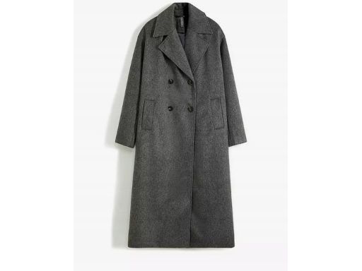 B.P.C płaszcz dwurzędowy prosty szary oversize damski 38.
