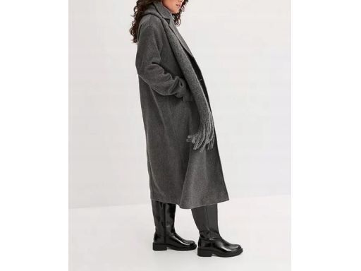 B.P.C płaszcz dwurzędowy prosty szary oversize damski 38.