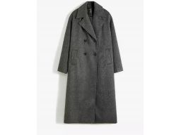 B.P.C płaszcz dwurzędowy prosty szary oversize damski 38.