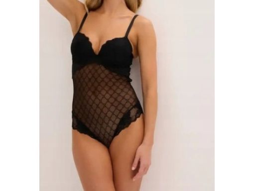 oxB.P.C body czarne koronkowe usztywniane miseczki z fiszbinami r.85C