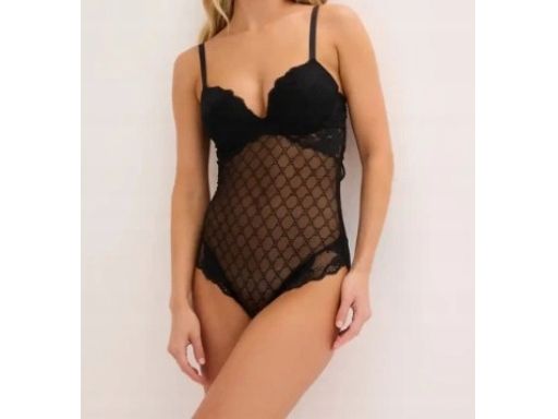 oxB.P.C body czarne koronkowe usztywniane miseczki z fiszbinami r.85C