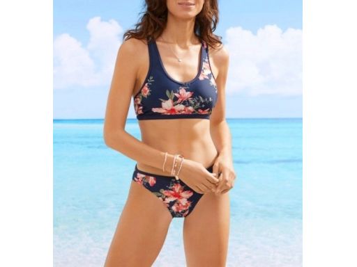 B.P.C bikini granatowe w kwiaty r.38