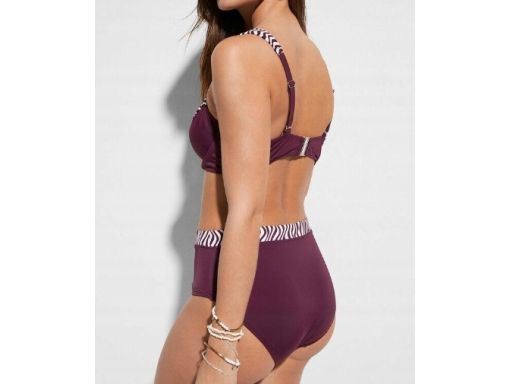 B.P.C bikini minimizer bordowy wzór zebry z figami r.46 (90D)