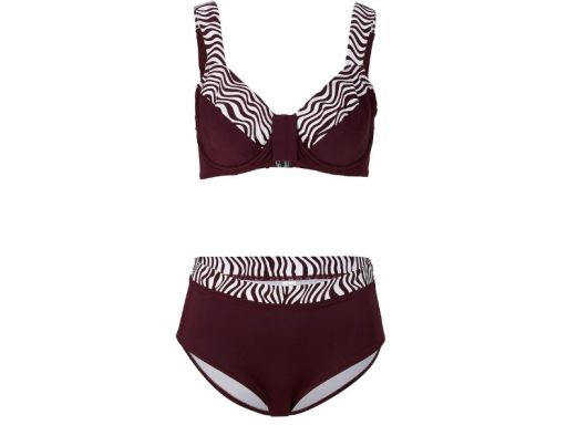 B.P.C bikini minimizer bordowy wzór zebry z figami r.46 (90D)