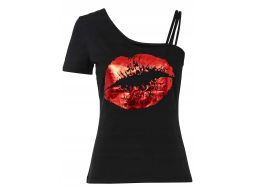 B.P.C t-shirt asymetryczny z nadrukiem 40/42.