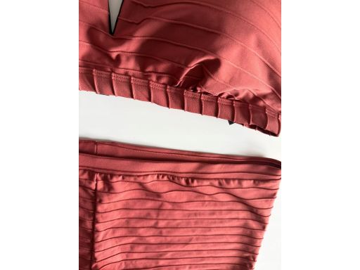 B.P.C bikini w strukturalne paski brąz marsala szorty r.42