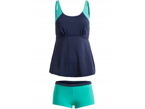 B.P.C tankini granatowo-turkusowe z szortami 42.