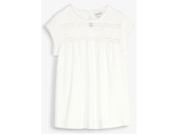 B.P.C t-shirt damski biel wełny z ażurową wstawką 44/46.