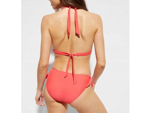 Bikini trójkątne miseczki wiązane koralowy r.40