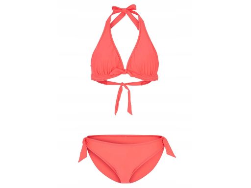 Bikini trójkątne miseczki wiązane koralowy r.40